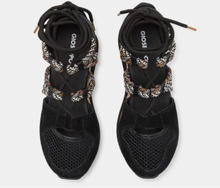 Sandalias cuña negras tipo espadrille