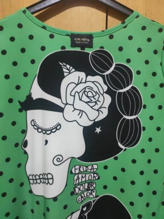 Vestido verde lunares negros Aire Retro Talla XS