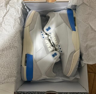 Air Jordan 3 Blanco y Azul