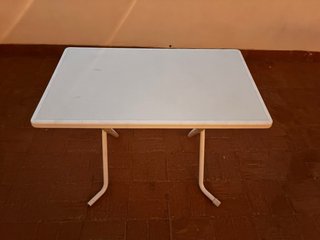 Conjunto mesa y 4 sillas jardín/terraza blanco