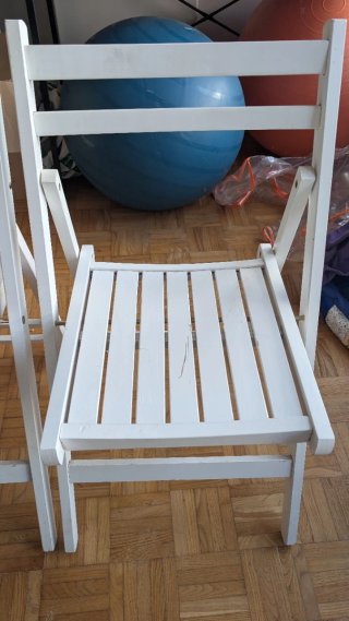 Juego 2 Sillas Plegables Madera Blanca