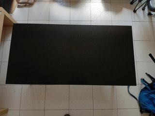 Mesa elevable madera, cristal y metal