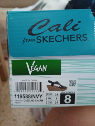 Sandalias Skechers Mujer Azul y Dorado