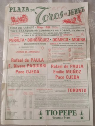 Cartel Toros Jerez Mayo 1984