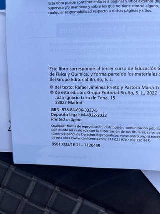 Física y química 3 ESO, Proyecto 5 etapas, bruño