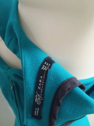 Vestido Zara Trf Turquesa Talla M