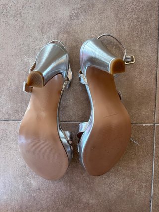 Sandalias tacón Marypaz plateadas - Talla 38