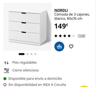 Cómoda 3 cajones madera