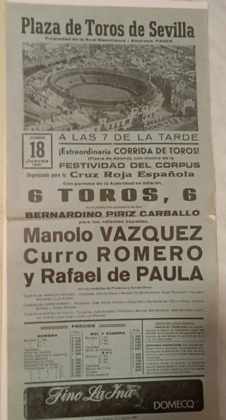 CARTELES CURRO ROMERO  44X20 PRECIO LOTE
