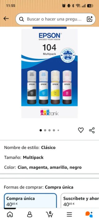Tinta Epson 104 Multipack EcoTank