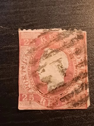 3 Sellos Portugal 1870-76 Luis I (10, 25, 50 R)