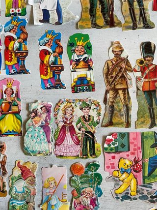 Lote antiguo recortables papel troquelados