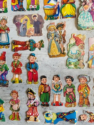 Lote antiguo recortables papel troquelados
