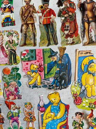 Lote antiguo recortables papel troquelados