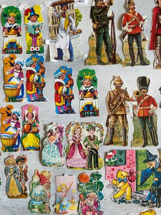 Lote antiguo recortables papel troquelados