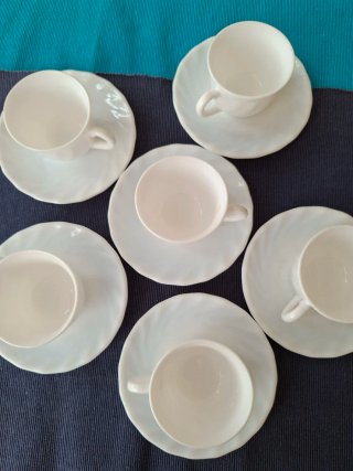 Juego 6 Tazas de Café Porcelana Arcopal.