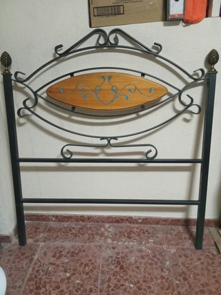 Testata in ferro battuto 105 cm con legno