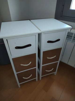 Juego de 2 cajoneras/mesillas estilo rústico