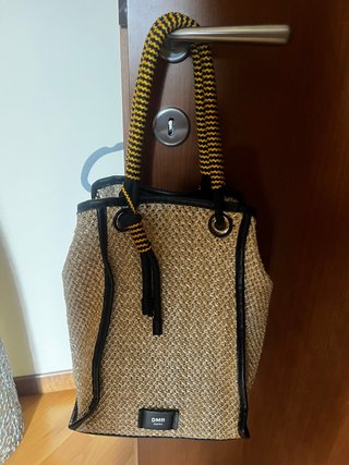Borsa DMR Madrid Tessuto Pelle Beige nero