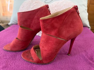 Zapatos de tacón rojos talla 38 de piel, 2 usos