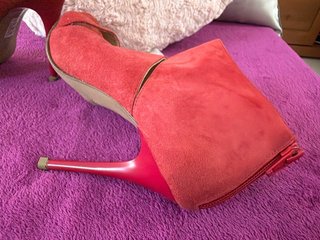 Zapatos de tacón rojos talla 38 de piel, 2 usos
