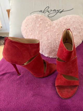 Zapatos de tacón rojos talla 38 de piel, 2 usos