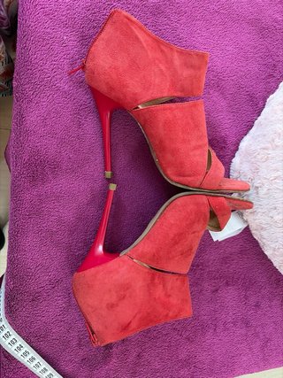 Zapatos de tacón rojos talla 38 de piel, 2 usos