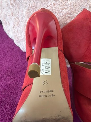 Zapatos de tacón rojos talla 38 de piel, 2 usos