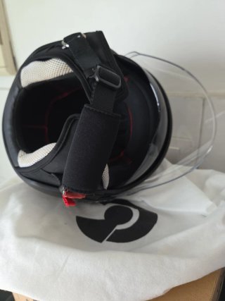 Casco Moto Caberg Negro con Visera Transparente