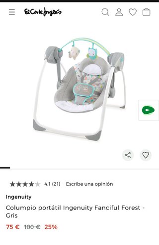 Columpio Bebe Ingenuity Fanciful Forest
