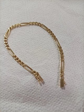 !OCASIÓN! Pulsera Figaro Oro 18k Maciza