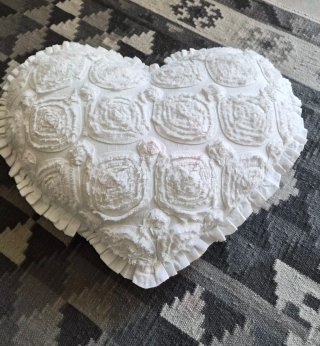 Cuscino Cuore Shabby Chic Bianco