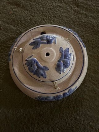 Lámpara Techo Cerámica Vintage Azul Beige