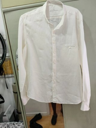 Camisa Lino Adolfo Dominguez Blanca Manga Larga