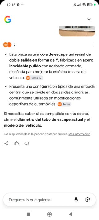 Cola de escape universal cromada