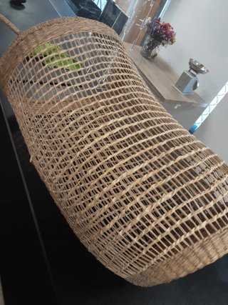 Cesto alargado de mimbre 62 cm largo x 35 diametro