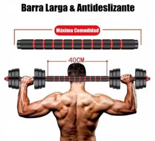 Mancuernas 15kg + Barra Extensión