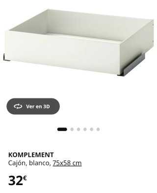 3 cajones NUEVOS  KOMPLEMENT IKEA Blancos