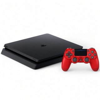 Consola PS4 Slim Negra + Mando Rojo(acepto cambio)