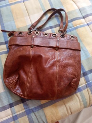 Bolso Massimo Dutti Piel Vintage Marrón