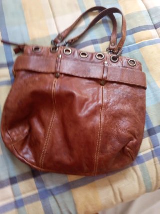 Bolso Massimo Dutti Piel Vintage Marrón
