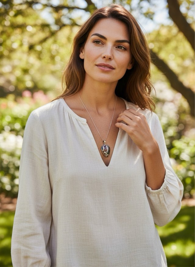 Kunzita Rosa Natural Plata 925 Colgante