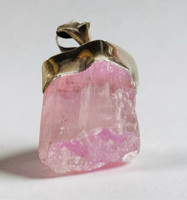 Kunzita Rosa Natural Plata 925 Colgante