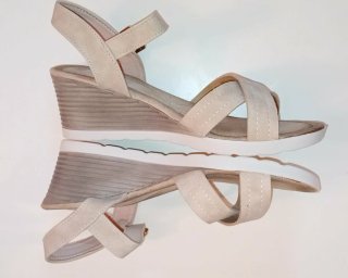 Sandalias cuña beige mujer talla 40