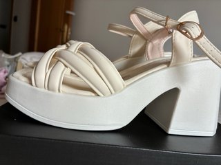 Sandalias plataforma beige/blanco