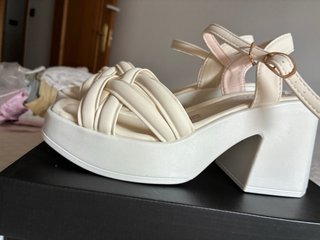 Sandalias plataforma beige/blanco