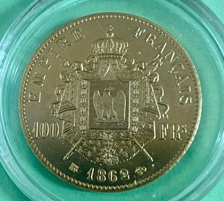 Moneda NAPOLEON III 1862 Oro Puro
