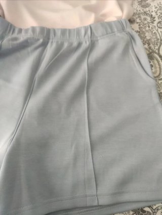 Conjunto Tress Top Rosa y Short Azul talla 48