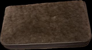Pochette in pelliccia marrone con monile