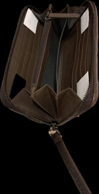 Pochette in pelliccia marrone con monile
